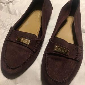 Used Suede Coach Loafers - Plum Size 8